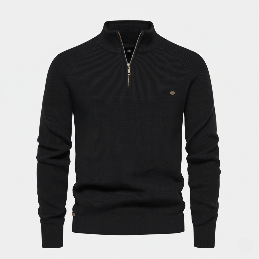 WoolForm™ striktrøje med halv lynlås