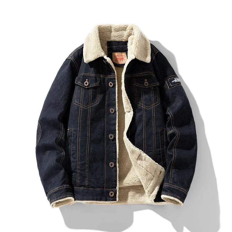Sherpa denim jakke
