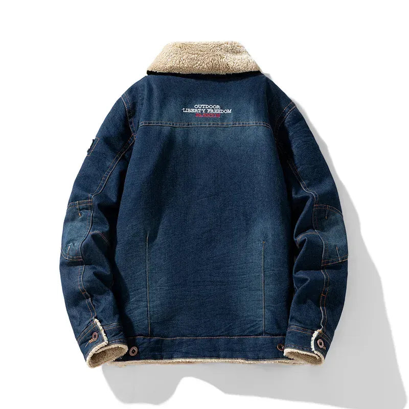 Sherpa denim jakke