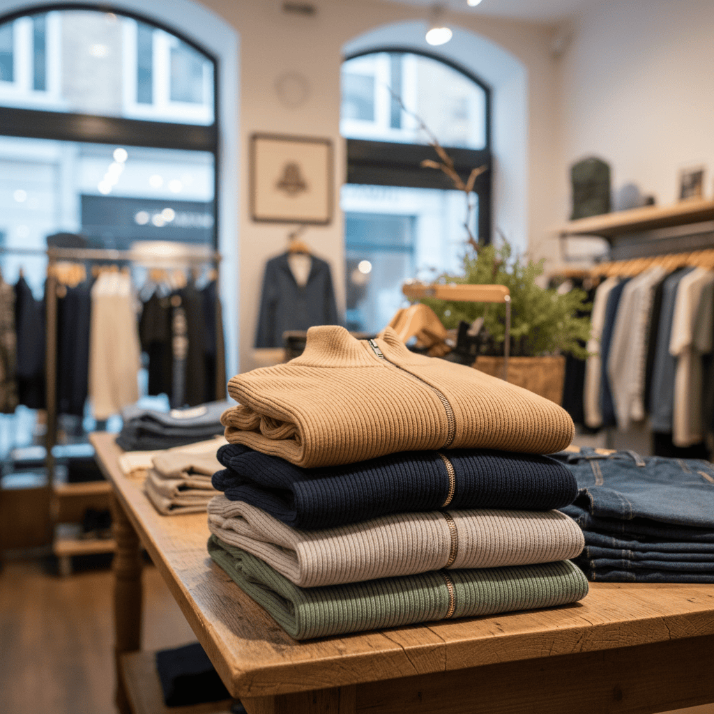 WoolForm™ striktrøje med halv lynlås