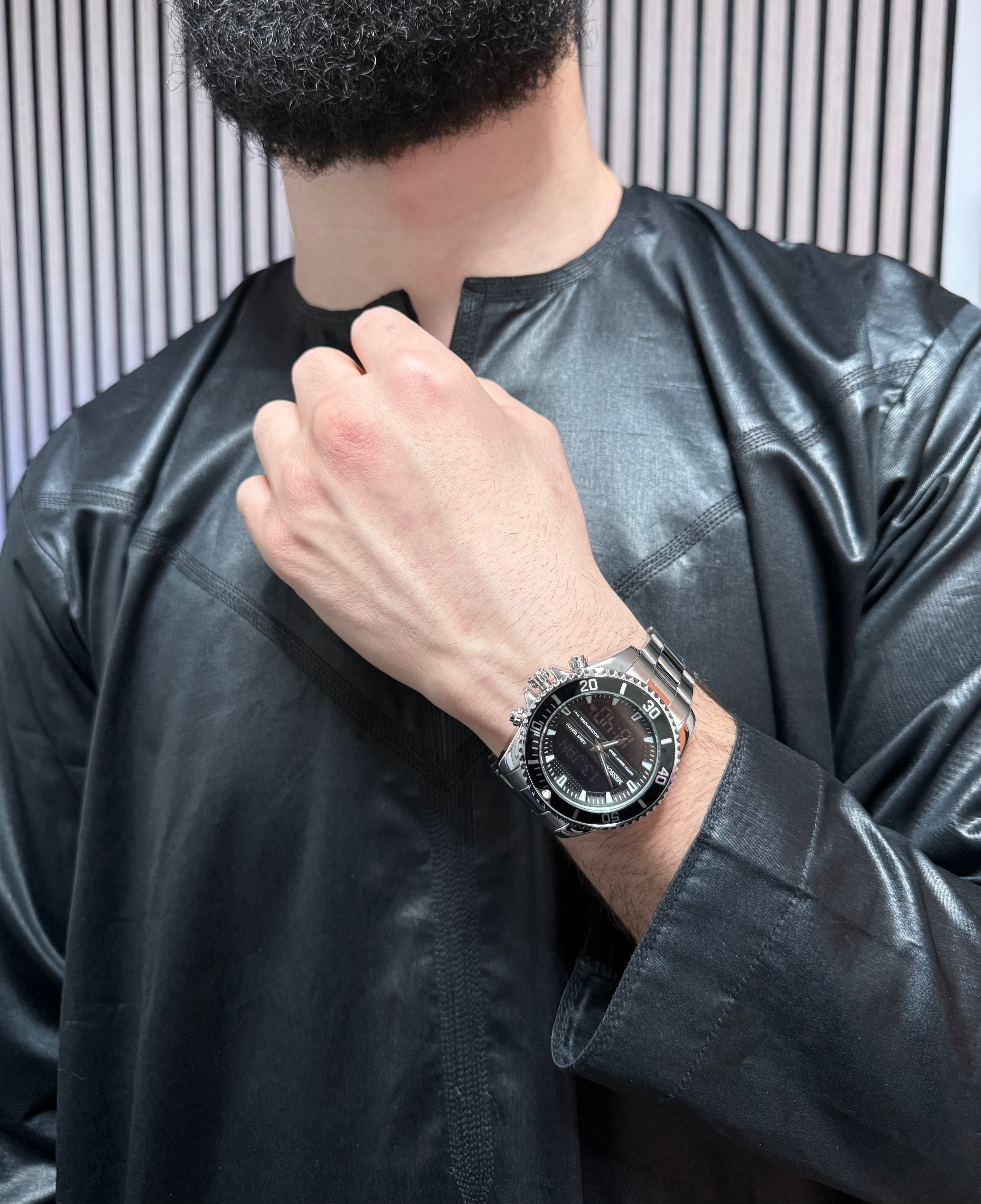 Azan watch - Obsidian Steel